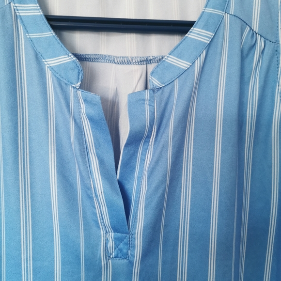 Soft Pinstripe Blue Blouse - Picture 2 of 4